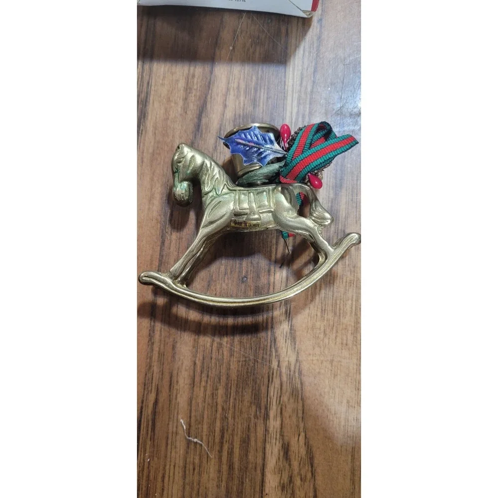 Vintage Solid Brass Rocking Horse Single Candlestick Holder About 4